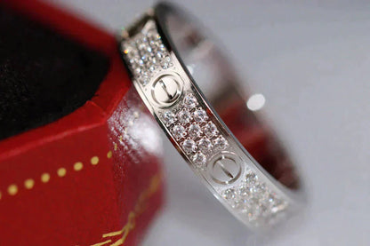 [Vicky] Liebesring 3,6 mm Diamanten gepflastert
