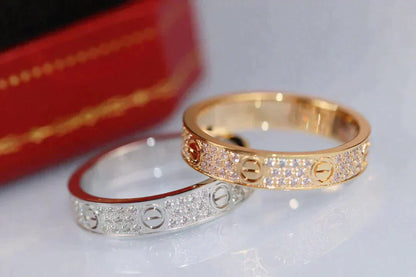 [Vicky] Liebesring 3,6 mm Diamanten gepflastert