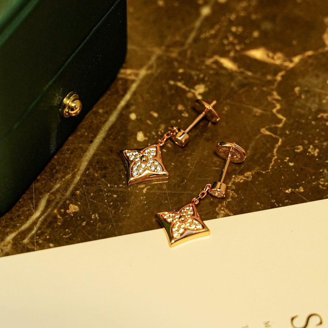 [Vicky]STAR DIAMONDS EARRINGS GOLD