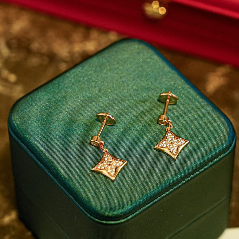 [Vicky]STAR DIAMONDS EARRINGS GOLD