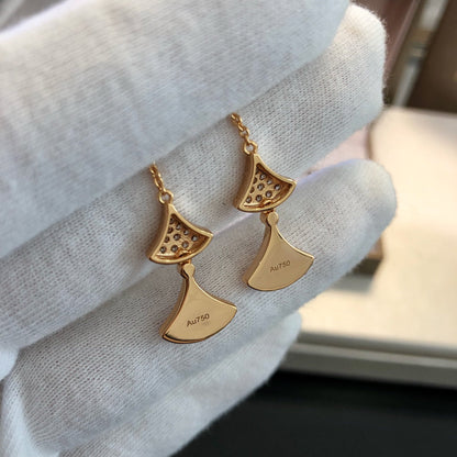 [Vicky]DREAM EARRINGS 3 MOTIFS DIAMOND MOP PINK GOLD