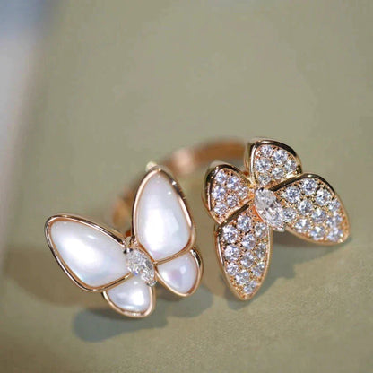 [Vicky]ZWILLINGS-SCHMETTERLINGS-DIAMANT-MOP-RING