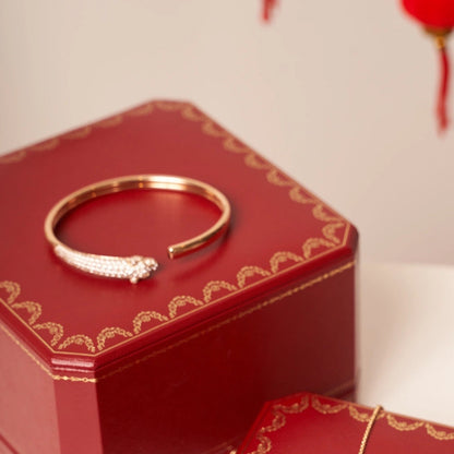 [Vicky] PANTHERE ROSÉGOLD DIAMANT OFFENES ARMBAND