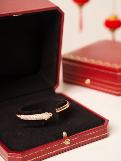 [Vicky] PANTHERE ROSÉGOLD DIAMANT OFFENES ARMBAND