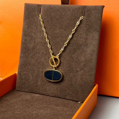 [Vicky]CHAINE VERSO BLACK CERAMIC NECKLACE