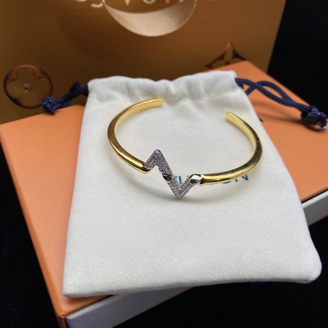 [Vicky]VOLTE UPSITEN DOWN DIAMANT GOLD OFFENES ARMBAND