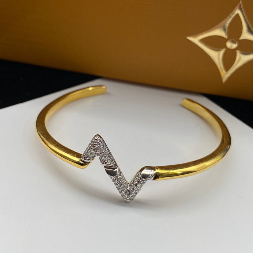 [Vicky]VOLTE UPSITEN DOWN DIAMANT GOLD OFFENES ARMBAND