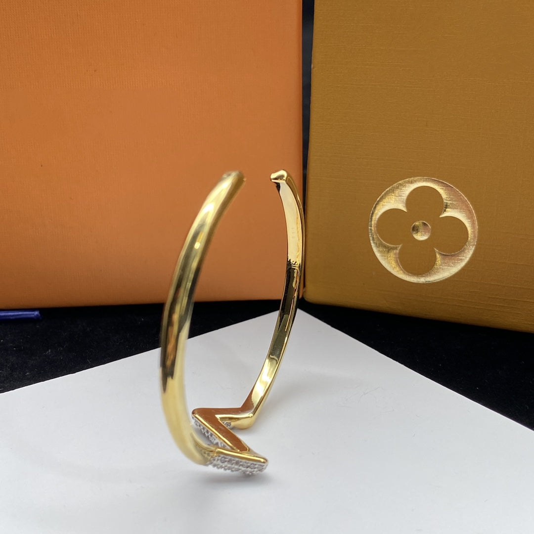 [Vicky]VOLTE UPSITEN DOWN DIAMANT GOLD OFFENES ARMBAND