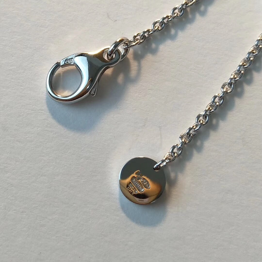 [Vicky]ZERO 1 BLACK CERAMIC SILVER NECKLACE