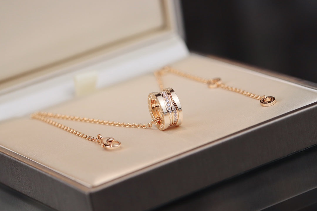 [Vicky]ZERO 1 PINK GOLD DIAMOND NECKLACE