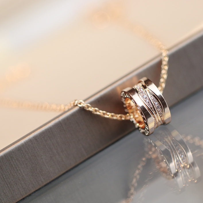 [Vicky]ZERO 1 PINK GOLD DIAMOND NECKLACE