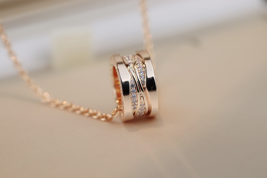 [Vicky]ZERO 1 PINK GOLD DIAMOND NECKLACE