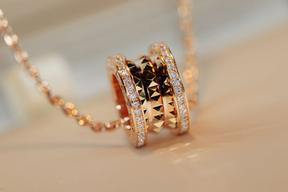 [Vicky]ZERO 1 ROCK PEDANT PINK GOLD NECKLACE