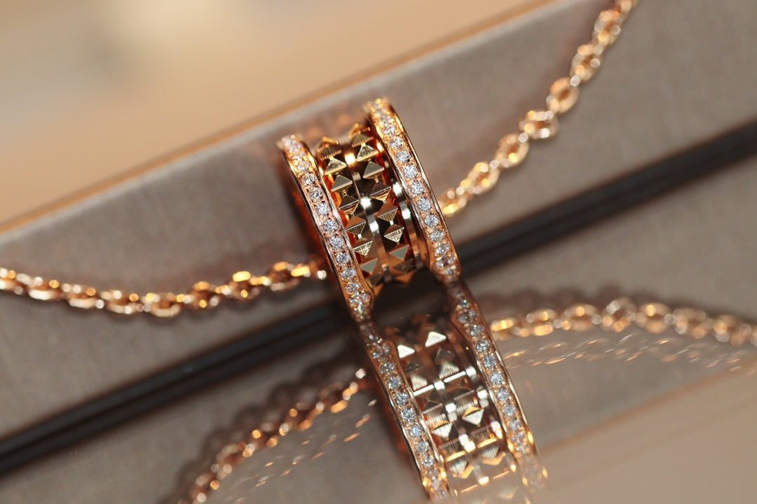 [Vicky]ZERO 1 ROCK PEDANT PINK GOLD NECKLACE