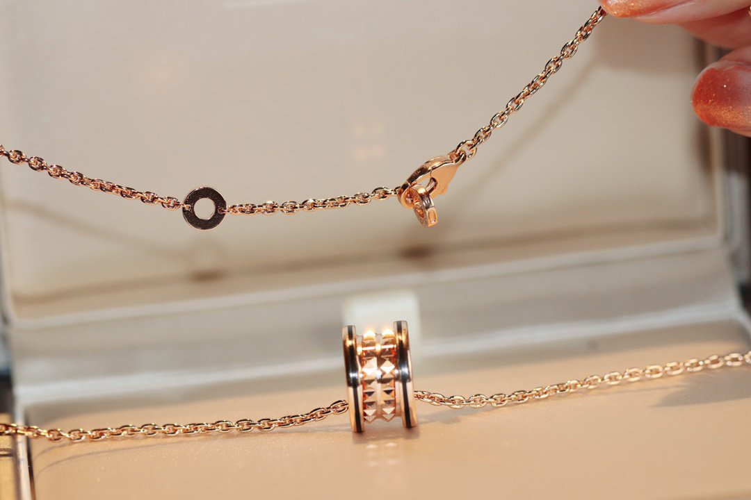 [Vicky]ZERO 1 ROCK PEDANT PINK GOLD BLACK NECKLACE