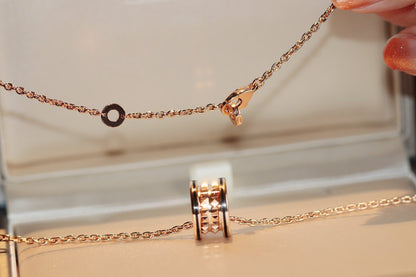 [Vicky]ZERO 1 ROCK PEDANT PINK GOLD BLACK NECKLACE