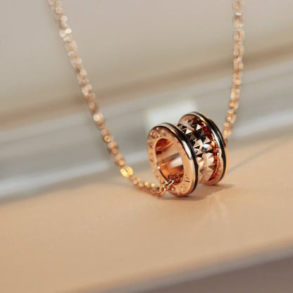 [Vicky]ZERO 1 ROCK PEDANT PINK GOLD BLACK NECKLACE