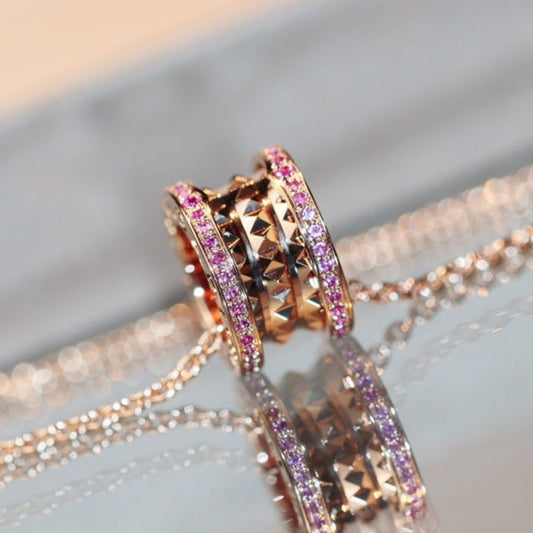 [Vicky]ZERO 1 ROCK PINK GOLD PINK DIAMOND NECKLACE