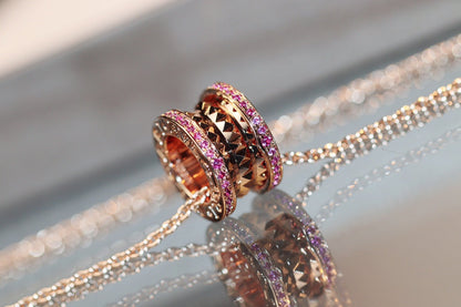 [Vicky]ZERO 1 ROCK PINK GOLD PINK DIAMOND NECKLACE