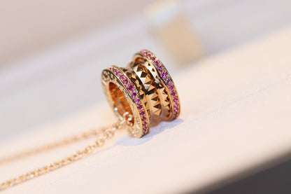 [Vicky]ZERO 1 ROCK PINK GOLD PINK DIAMOND NECKLACE