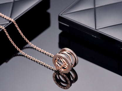 [Vicky]ZERO 1 PINK GOLD DIAMOND OPEN NECKLACE