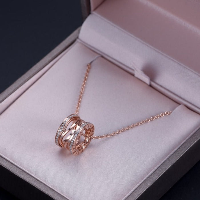 [Vicky]ZERO 1 PINK GOLD DIAMOND OPEN NECKLACE