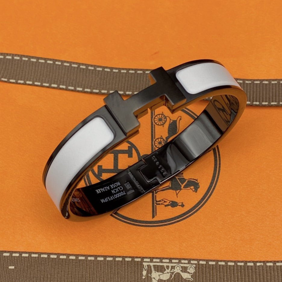 [Vicky]H BRACELET 12MM BLACK WHITE CERAMIC