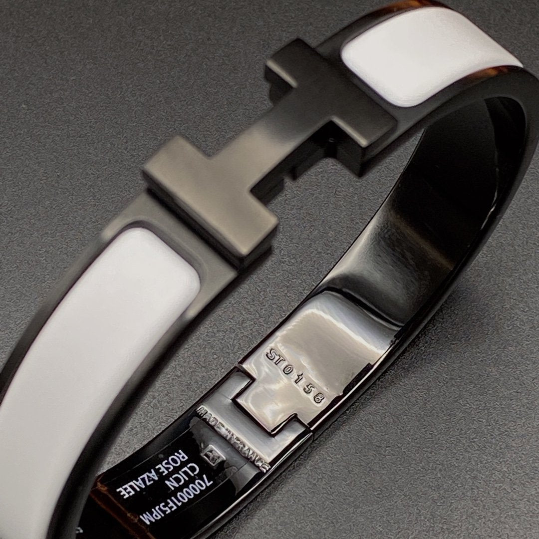 [Vicky]H BRACELET 12MM BLACK WHITE CERAMIC