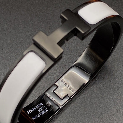 [Vicky]H BRACELET 12MM BLACK WHITE CERAMIC