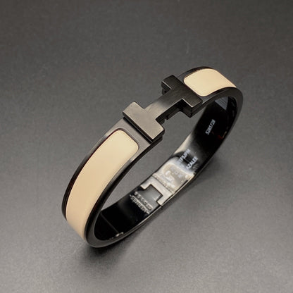 [Vicky]H BRACELET 12MM BLACK BEIGE CERAMIC