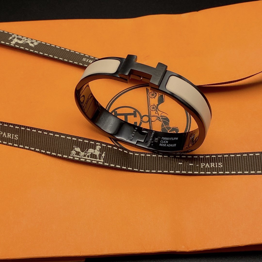 [Vicky]H BRACELET 12MM BLACK BEIGE CERAMIC