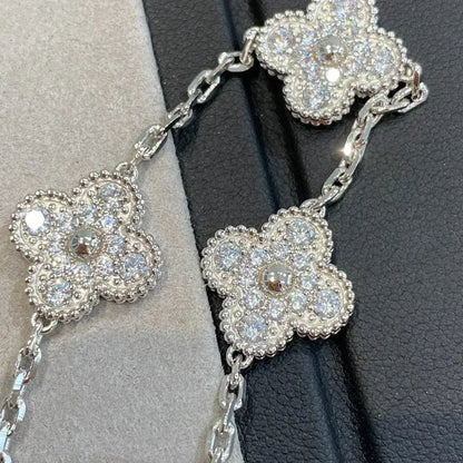 [Vicky] CLOVER 5 MOTIF FULL DIAMOND BRACELET COLLECTION