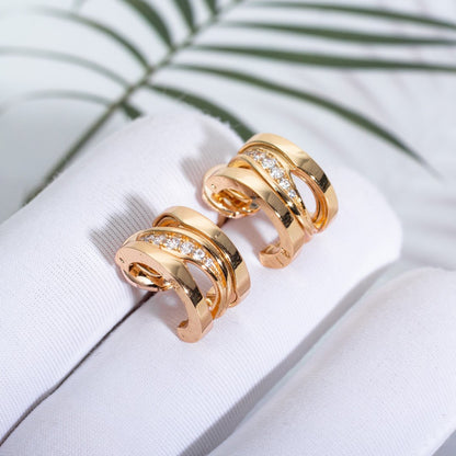 [Vicky]ZERO 1 PINK GOLD DIAMONDS EARRINGS