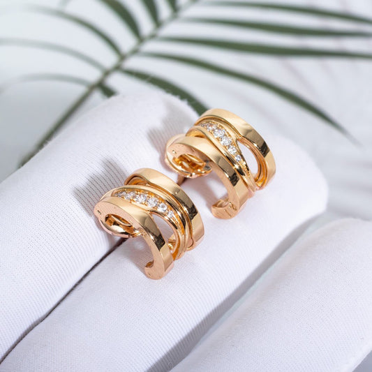 [Vicky]ZERO 1 PINK GOLD DIAMONDS EARRINGS