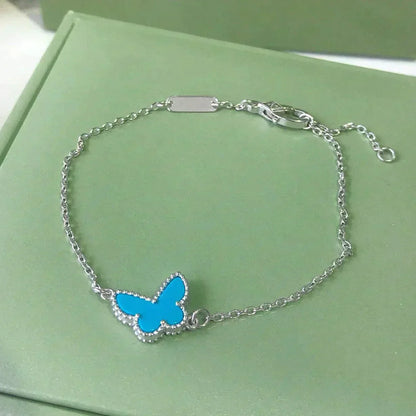 [Vicky]BUTTERFLY TURQUOISE BUTTERFLY BRACELET SILVER