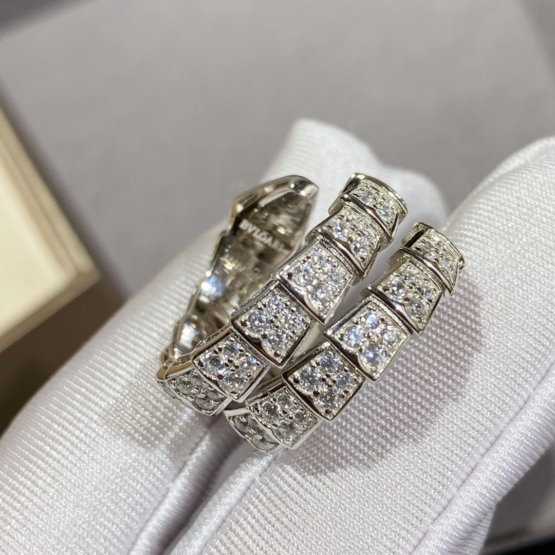 [Vicky]SERPENTI DOPPELRING SILBER MIT DIAMANTEN