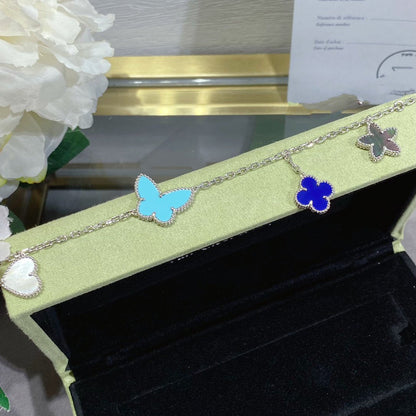 [Vicky]LUCKY SPRING SILVER BRACELET 4 MOTIF