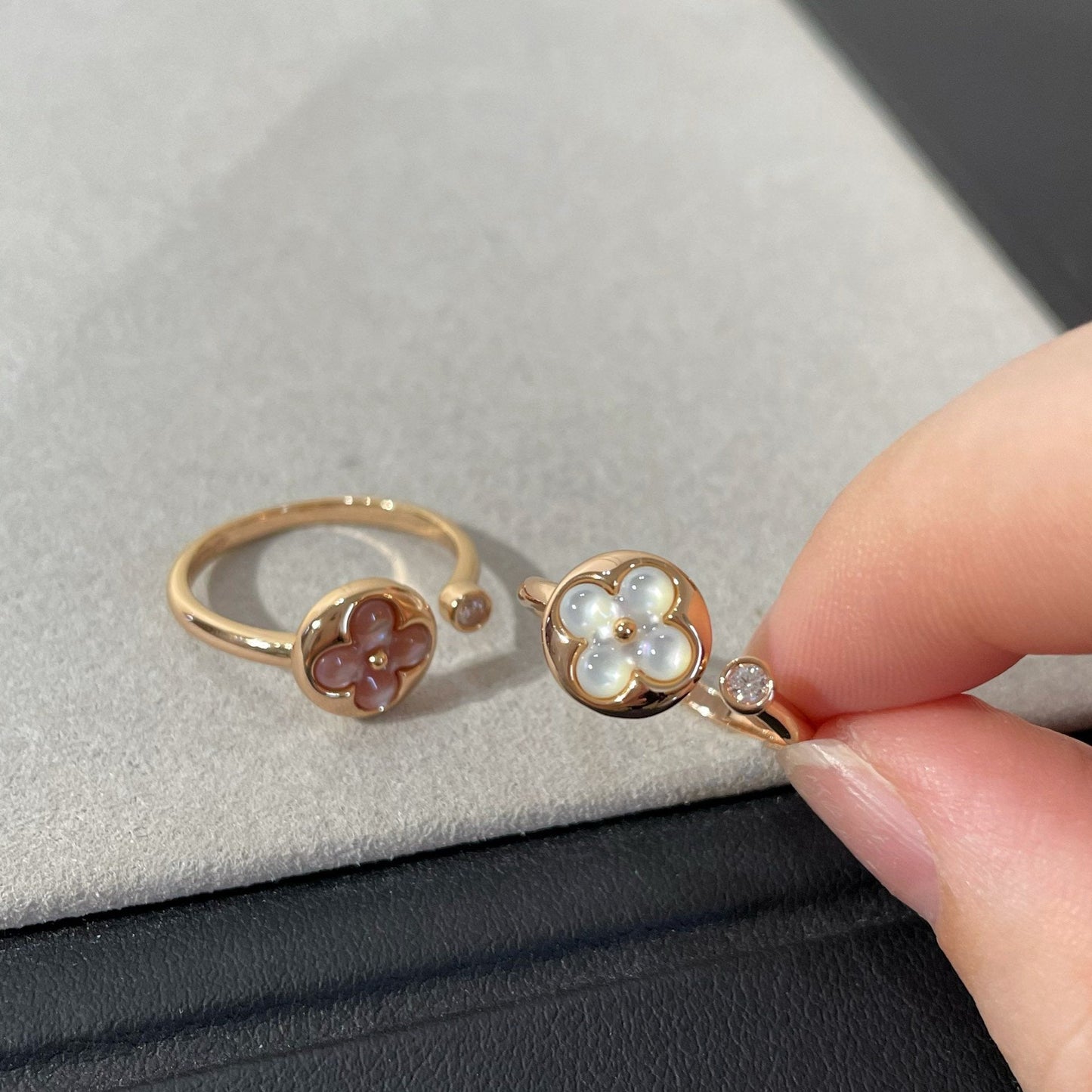 [Vicky]SUN 1 DIAMANT ROSA MOP RING