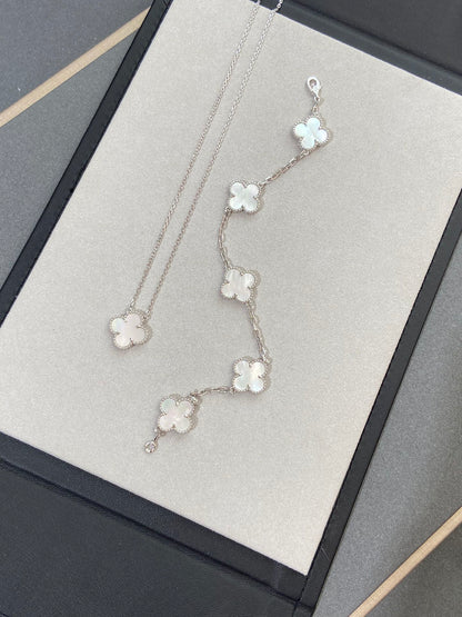 [Vicky]CLOVER SILVER MOP 5 MOTIF BRACELET