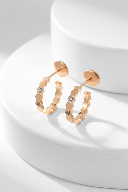 [Vicky]BEE LOVE DIAMOND HOOP EARRINGS