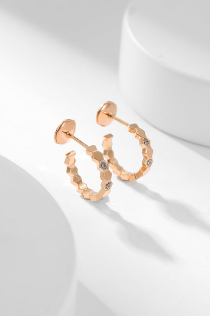 [Vicky]BEE LOVE DIAMOND HOOP EARRINGS