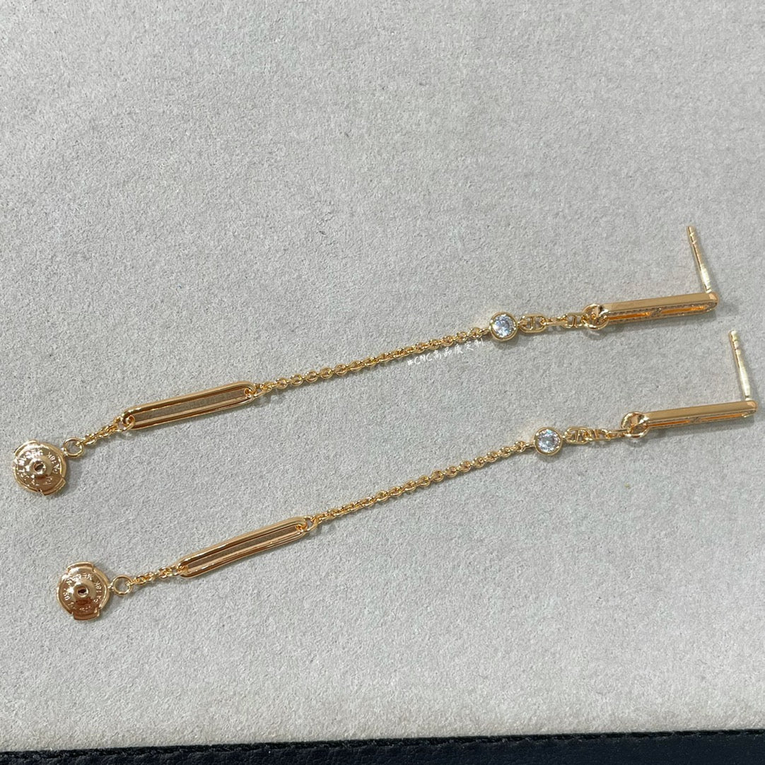 [Vicky]CHAINE CHAOS DIAMOND DROP EARRINGS