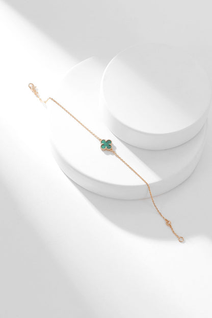 [Vicky]CLOVER BRACELET MALACHITE 1 MOTIF