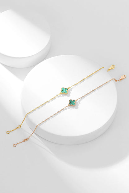 [Vicky]CLOVER BRACELET MALACHITE 1 MOTIF
