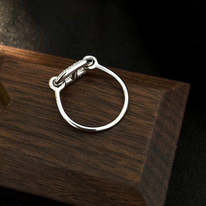 [Vicky]Runder kleiner silberner Diamantring