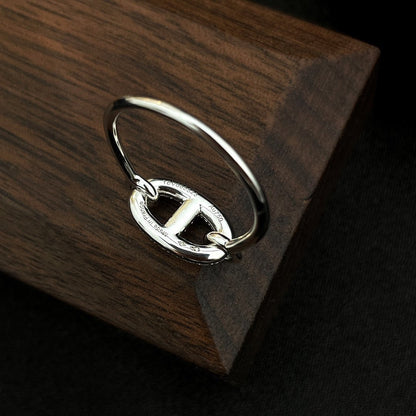 [Vicky]Runder kleiner silberner Diamantring