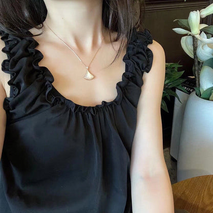 [Vicky]DREAM MOP DIAMOND PAVED PINK GOLD NECKLACE