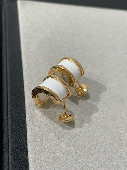 [Vicky]ZERO 1 PINK GOLD CERAMIC EARRINGS