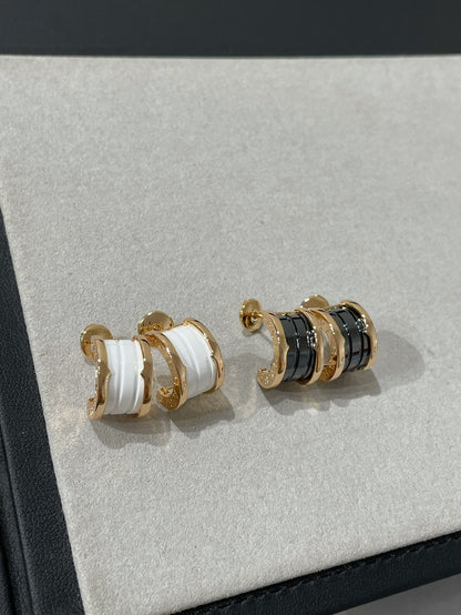 [Vicky]ZERO 1 PINK GOLD CERAMIC EARRINGS