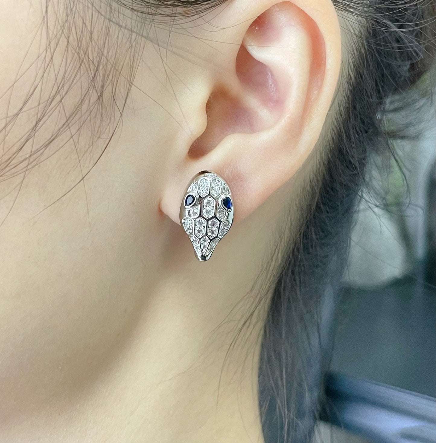 [Vicky]SERPENT DIAMOND STUD EARRINGS